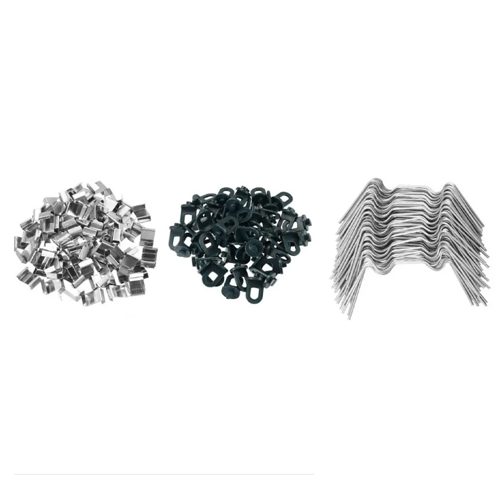 

150pcs Greenhouse Glass Attachment Set Stainless Steel W Nails Z Clips and Fixing Rings for Panel Mounting and Stability