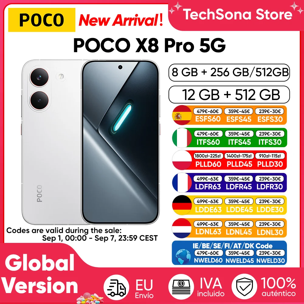 Global Version POCO X8 Pro 5G Smartphone Dimensity 8500-Ultra 6.59" 1.5K 120Hz Ultra-bright AMOLED Display 6500mAh Battery NFC