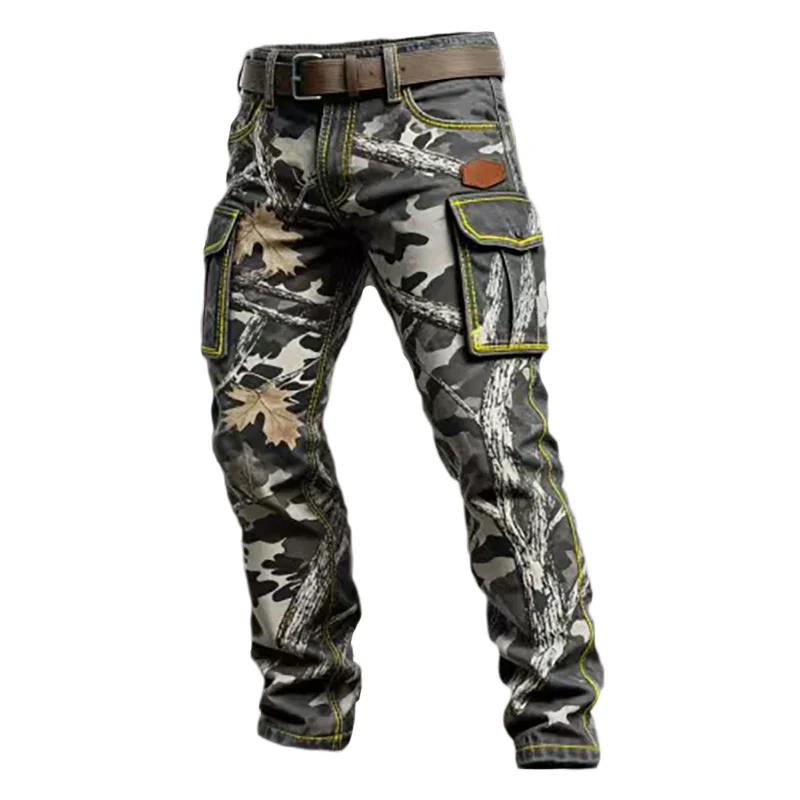 Pantalones de trabajo rectos tácticos con múltiples bolsillos