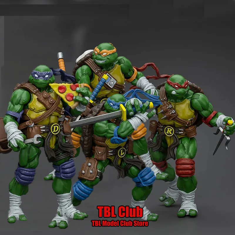 In Stock Original JOYTOY 1/18 Ninja TMNT Raphael Michelangelo Leonardo Donatello Full Set 10.6cm Soldier Action Figure Doll