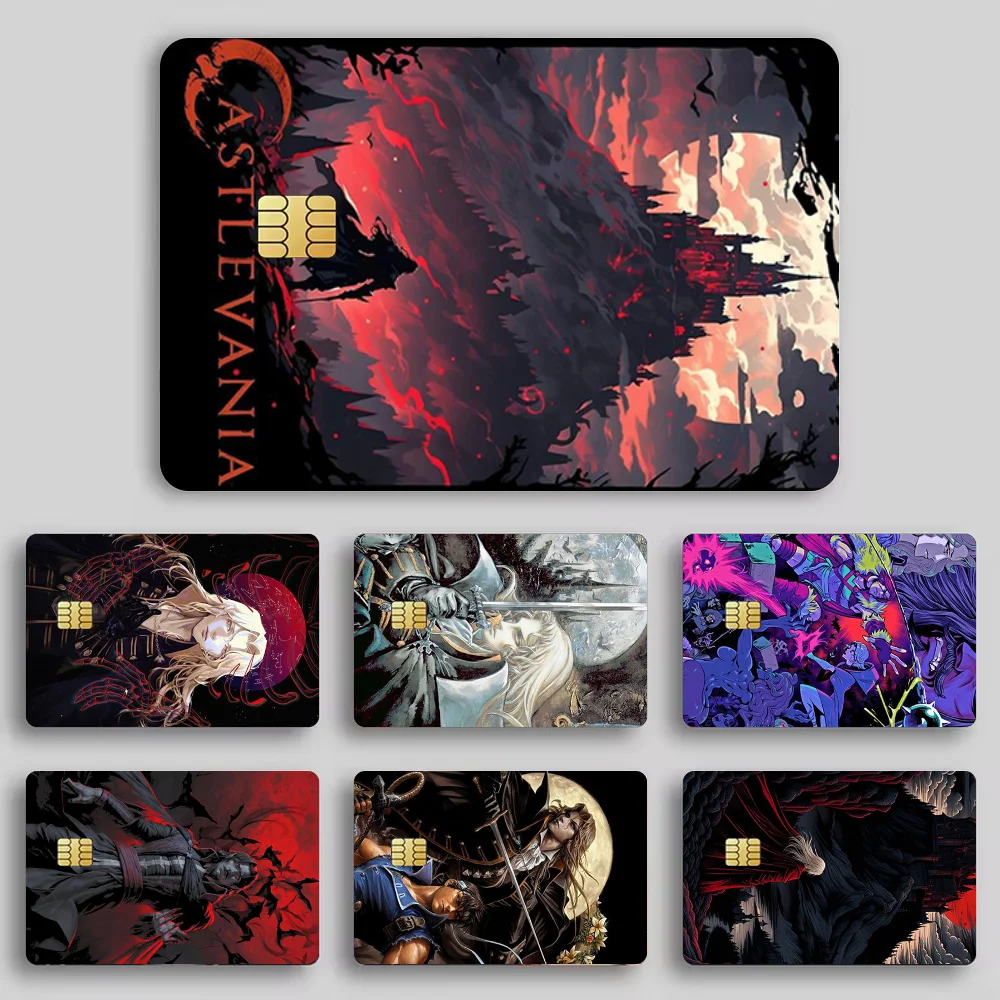 C-Castlevania Game Stickers Cartoon Decorative Small Waterproof Chip 4PCS Card Sticker New Anti-Scratch