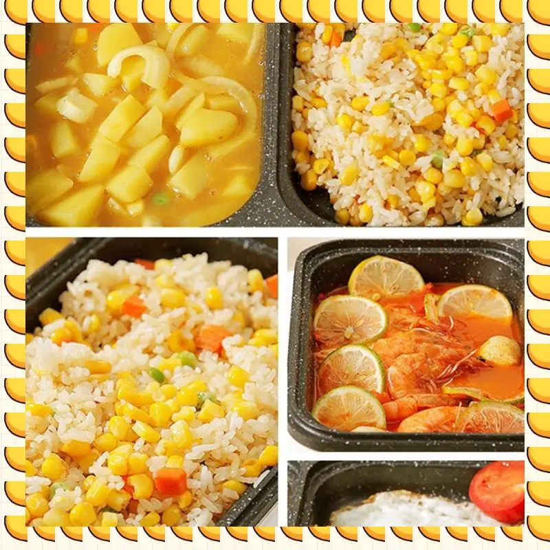 

BAAU 2 In 1 Indoor Non-Stick Electric Hot Pot And Frying Pan Portable Electric BBQ Grill For Indoor Family Gatherings US Plug C