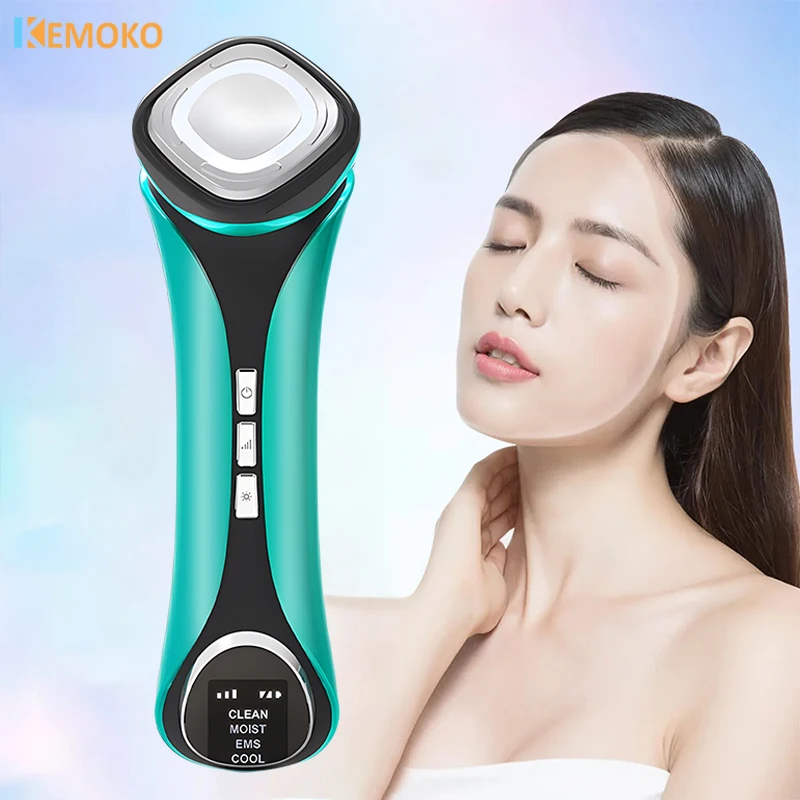 EMS Facial Aquecimento e Massageador De Refrigeração, Tratamento Quente e Frio, Levantamento Da Pele, LED Photon, Calma, Encolher Poros, Remover Edema, Refrigerador De Gelo