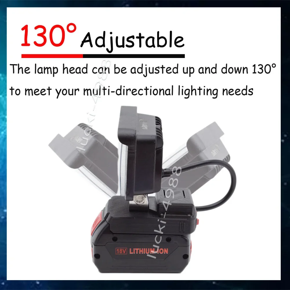 Para BOSCH 18V 20V Max batería de litio luz de trabajo LED con salida USB recargable inalámbrica (sin batería)