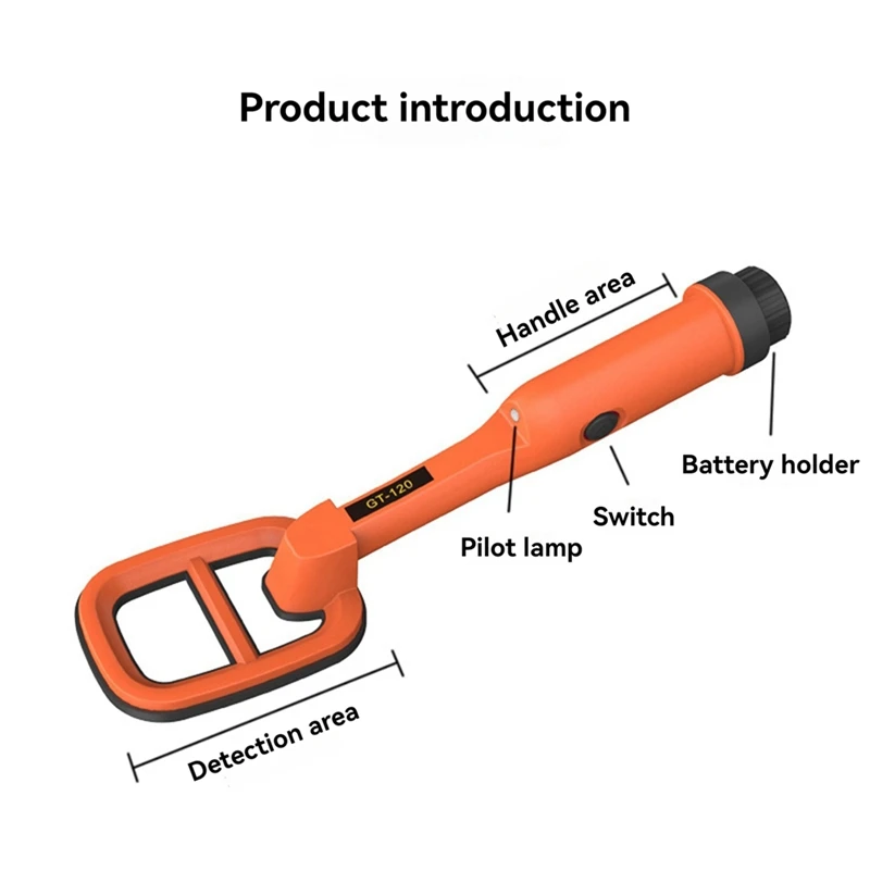 Y23A-GT120 Handheld Diving Metal Detector Pinpointer Pointer Probe Waterproof Metal Pinpointing 4.2Inch Search Coil