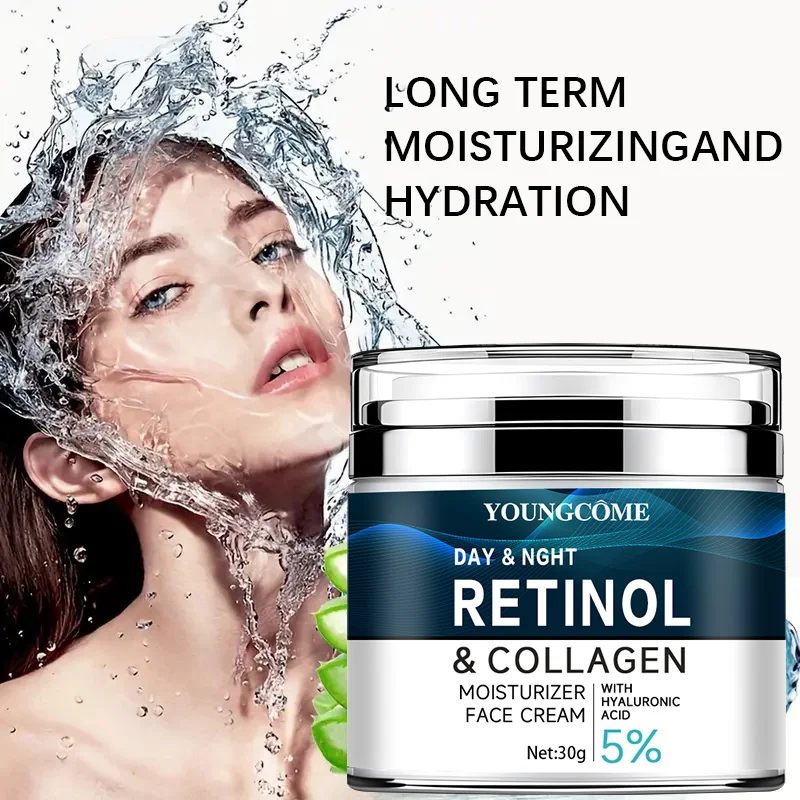 Retinol Collagen Cream with Hyaluronic Acid Vitamin C+E Firming Nourishing & Moisturizing Anti-wrinkle Aging Shrinks Pores