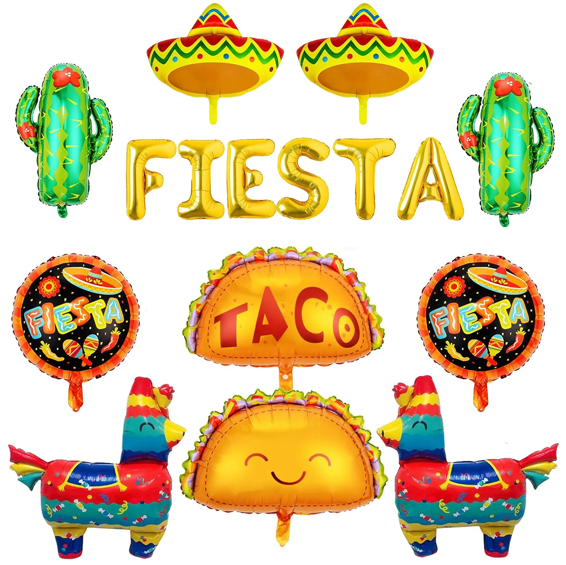 16 Uds Fiesta suministros De globos para Fiesta conjunto De decoraciones para Fiesta Taco globos mexicanos Cinco De Mayo decoraciones para fiesta