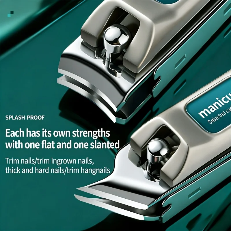 Anti-Splash Nail Clipper for Thick Toenails & Fingernails Curved Blade Wide Mouth Design Splash-Proof Ergonomic Handle