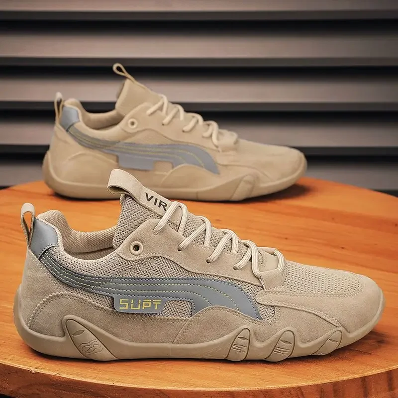 2026 New Men's Shoes Lightweight Casual Shoes Ankle Boots Designer Winter Plush Trend Men Loafers Lace Up Non-slip Male Sneakers