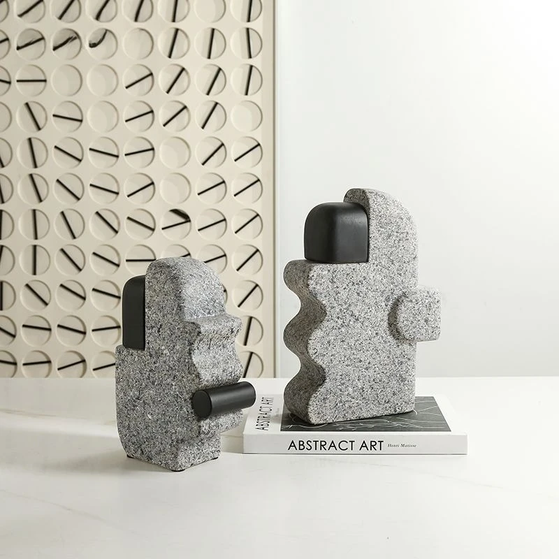 

Creative modern minimalist abstract stone pattern ceramic ornaments, home soft decoration accessories