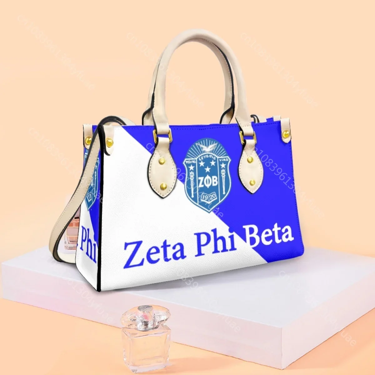 Zeta Phi Beta personalizzato blu bianco Design moda borsa Outdoor Street pendolarismo Messenger Bag tracolla lunga Totes