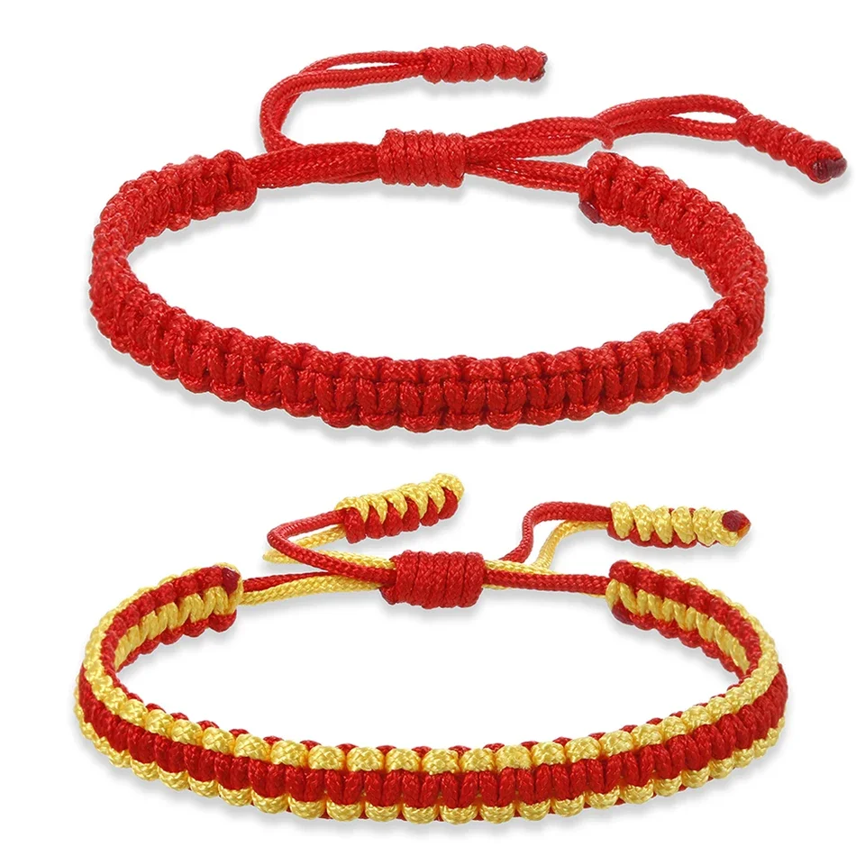 Braided Red String Bracelets & Bangles Tibetan Buddhist Adjustable Knot Handmade Bracelet Wrist