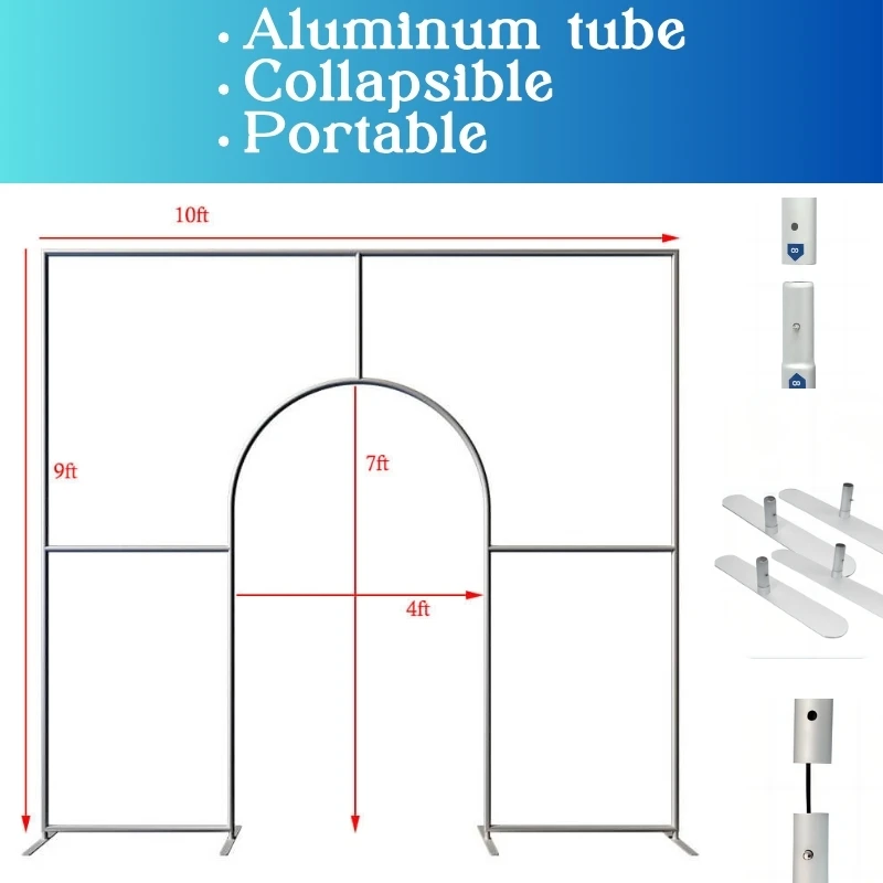 Aluminium Arch Background Stands, Photography Scene, Birthday Party Decoration, Wedding, Photo Studio, Party Supplies, 10x9ft