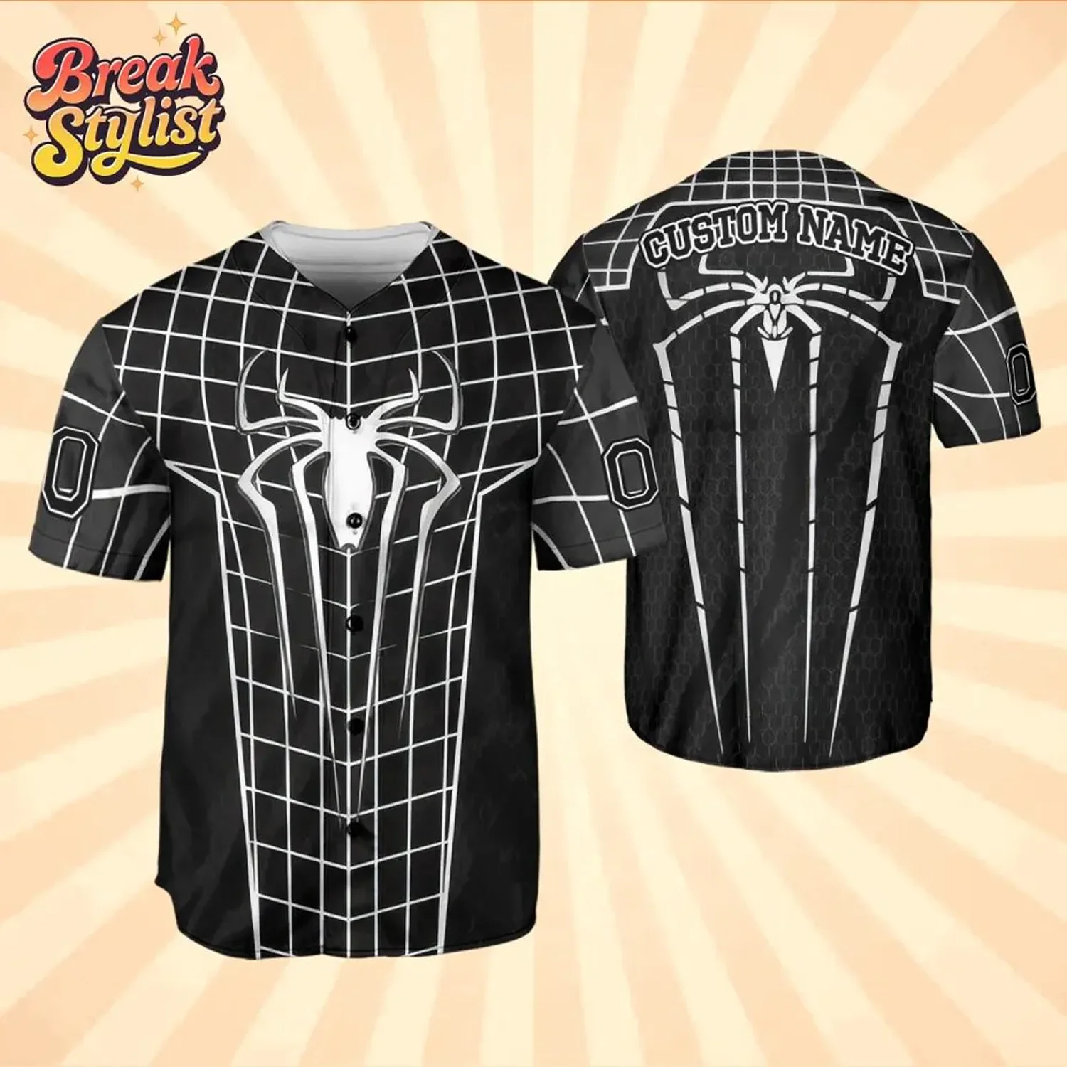 

Cosplay Black Spider Marvel Baseball Jersey Gift for Fans Kids Adults Fashion Cartoon Baseball Uniform Outdoor Sports Tops