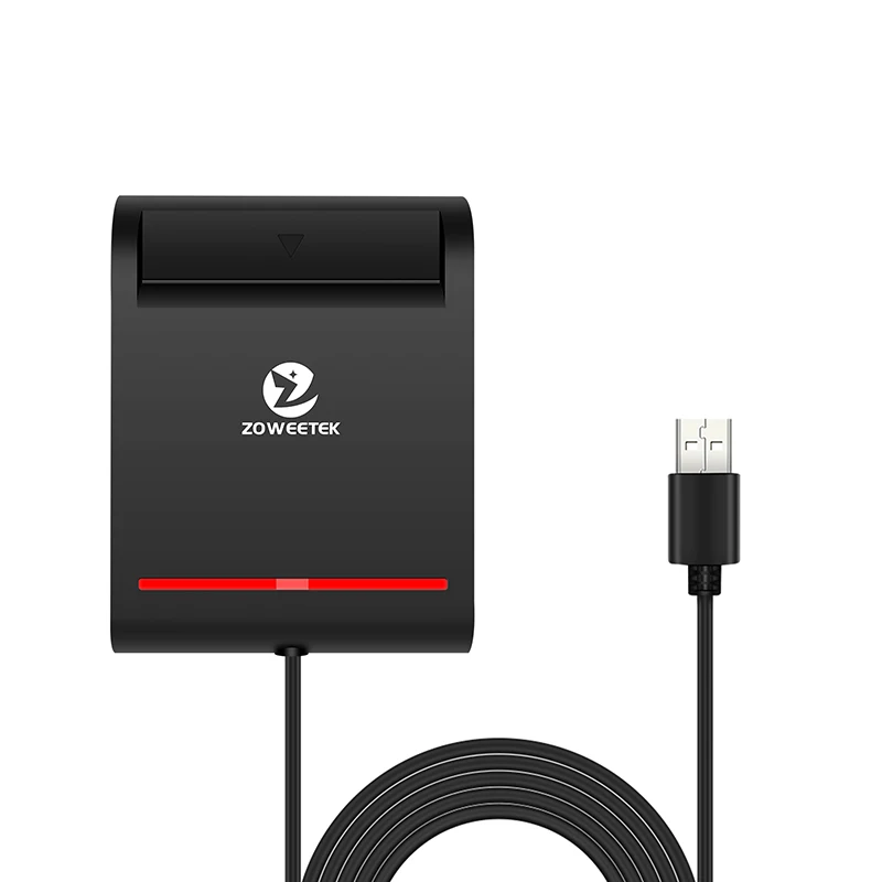 ZOWEETEK-lector de tarjetas inteligentes USB 2,0, dispositivo para IC ID Bank EMV, PC, ordenador