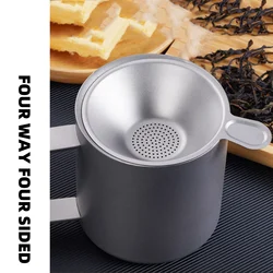 Outdoor Camping Pure Titanium Tea Filter Funnel Tea Brewing Filter Fine and Dense Titanium Filter Metal Filter Funnel