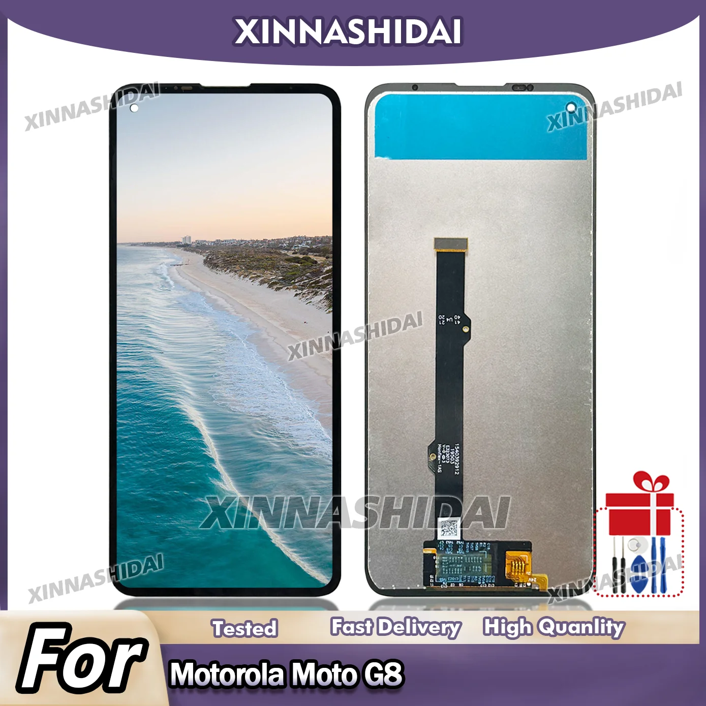 Écran LCD tactile de remplacement pour Motorola Moto G8 XT2045-1 XT2045-2 XT2045-5, 6.4 pouces