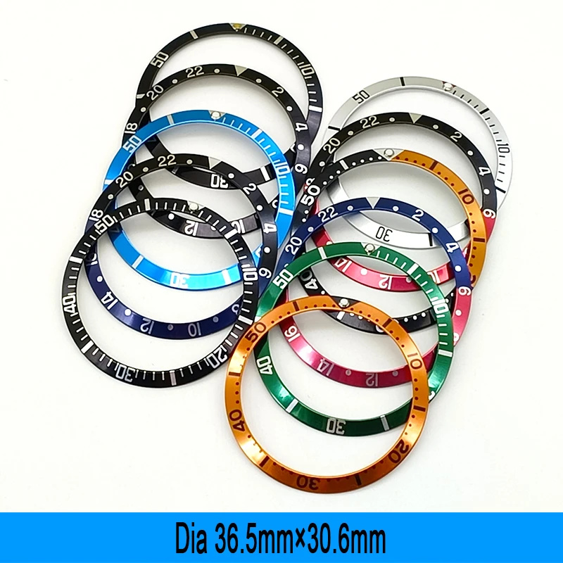 36,5 mm * 30,6 mm Pierścień obudowy Aluminiowa wkładka do zegarka Pasuje do Submariner NH35 NH36 Etui do nurkowania Bezel Pierścień Części Mężczyźni Zegarek Prezenty