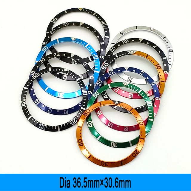 36,5 mm * 30,6 mm Pierścień obudowy Aluminiowa wkładka do zegarka Pasuje do Submariner NH35 NH36 Etui do nurkowania Bezel Pierścień Części Mężczyźni Zegarek Prezenty
