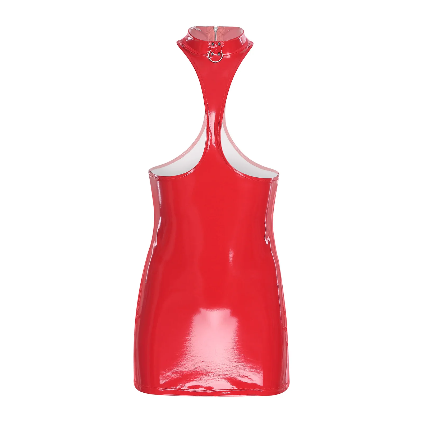 

Женское сексуальное мини-платье из лакированной кожи с мокрым эффектом, нижнее белье с открытой грудью и открытой попкой, ажурные облегающие платья, ночная рубашка, Клубная одежда