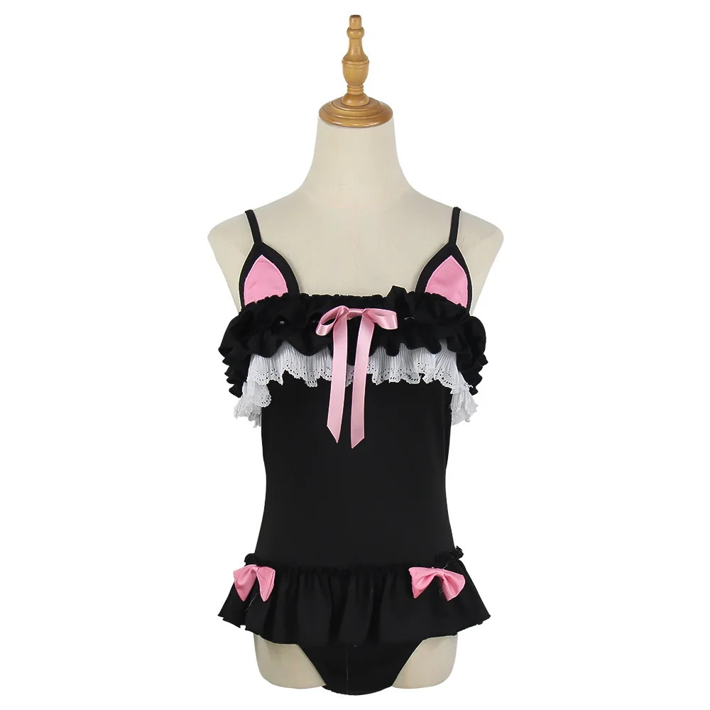 

Очаровательный розовый ter Ne мультяшный купальник, костюм на Хэллоуин с ушным хвостом, консервативная юбка, тема горячих источников