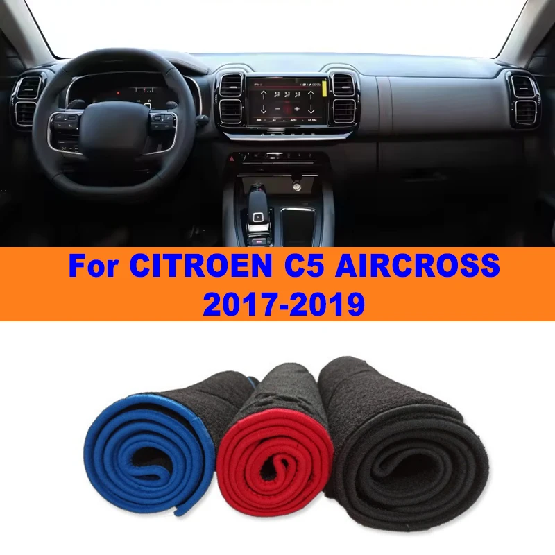 

Anti-Glare Dashboard Cover Dash Mat Non-Slip Sun Shade Pad Interior Protector For CITROEN C5 AIRCROSS 2017-2019 Car Accessories