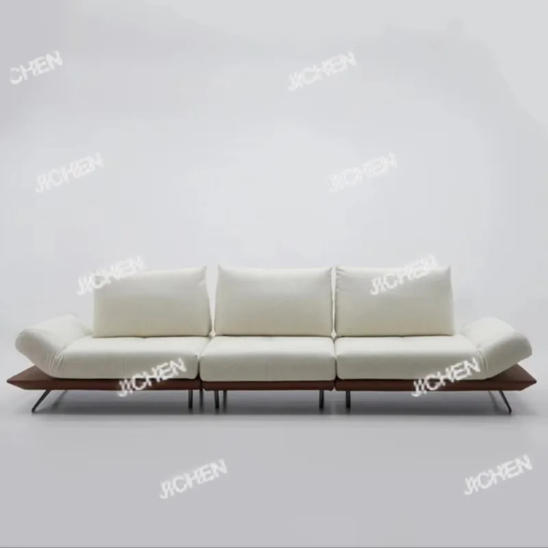 

High-end Modern Modular Combination Sofa Bed Three-seat Tufted Design Fabric Wrap Wooden Leg Living Room