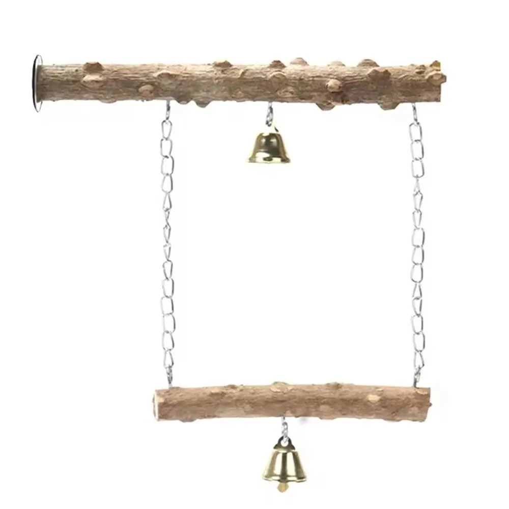 New Wood Parrot Suspension Bridge Toys Durable Claw Grinding Pole Standing Bracket Rod Bird Toys Birdcage Accessories view 3