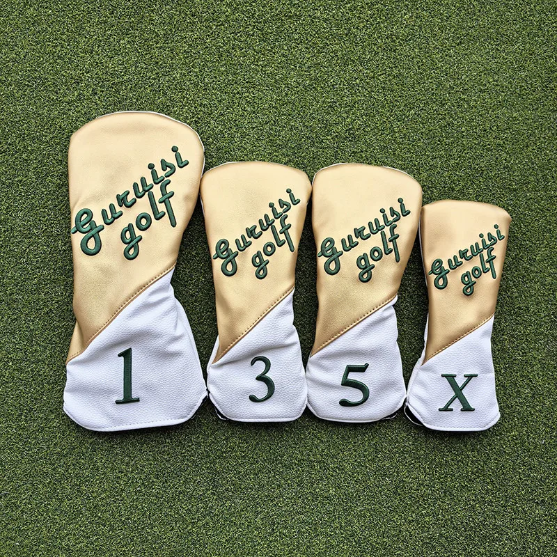 Quality matte Golf Club #1 #3 #5 Wood Head covers Driver Fairway Woods Hybrid Cover PU Leather Magnetic putter Head Covers