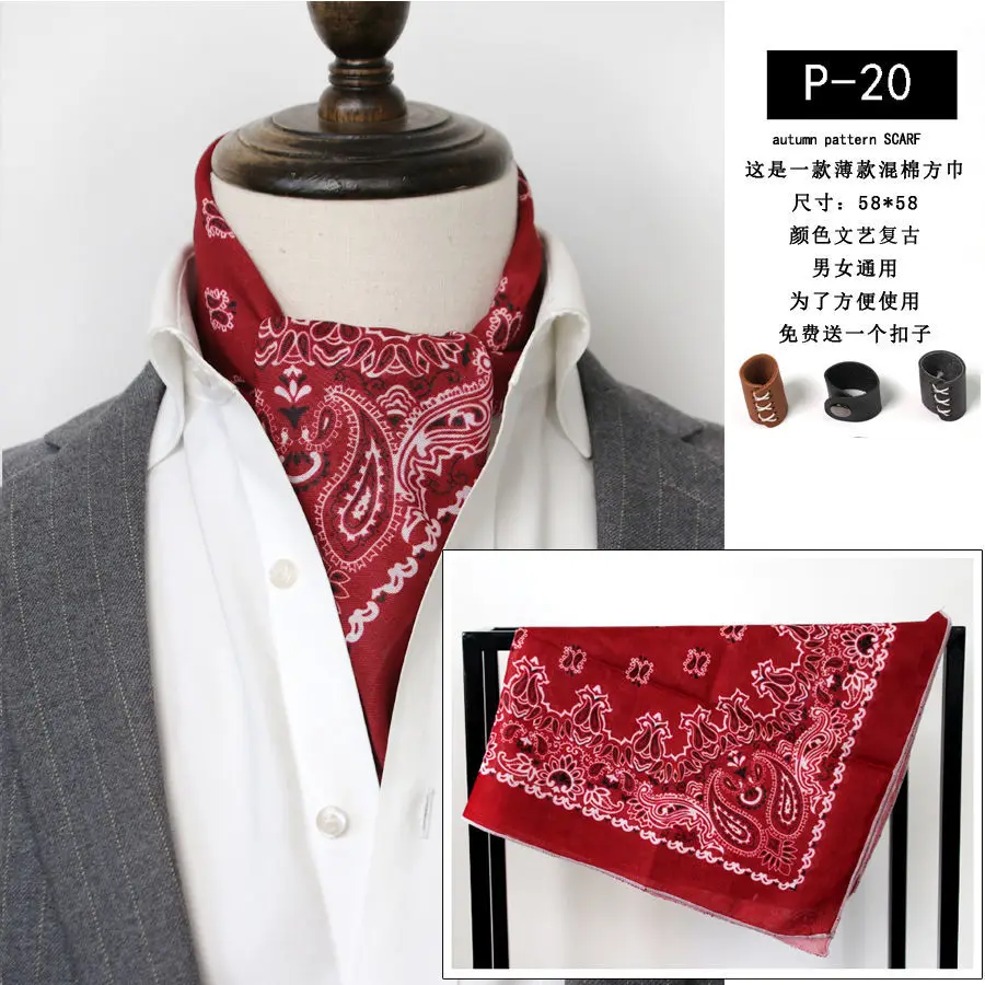 Baumwolle und Leinen Herren Künstlerischer Retro Schal Koreanischer Frühling Herbst Winter Schal Hip Hop Street Style Schal Kleines Quadratisches Handtuch – Detail 26