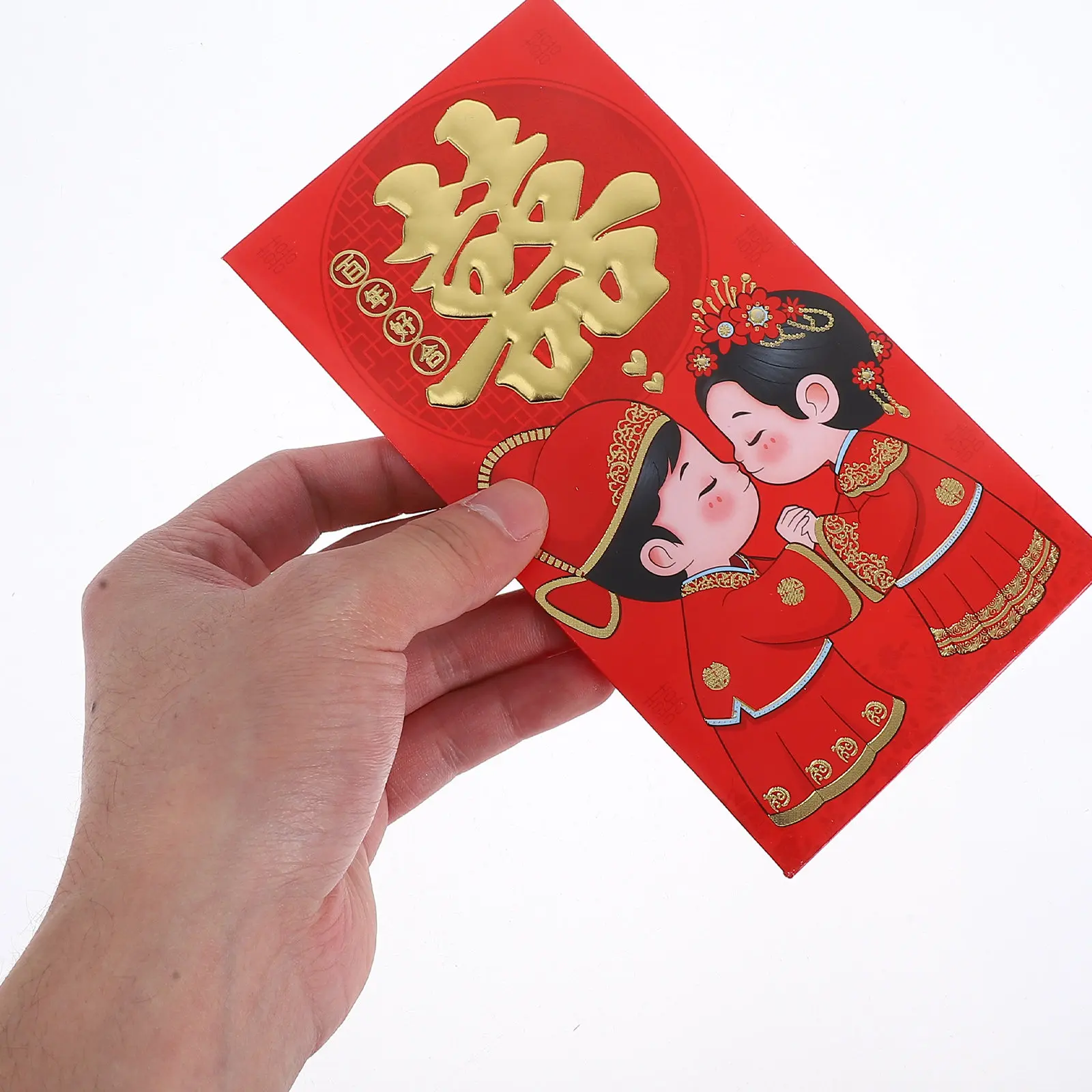 

6Pcs Chinese Wedding Red Envelopes Lucky Money Packets Vibrant Red Spacious Paper Envelopes for Wedding