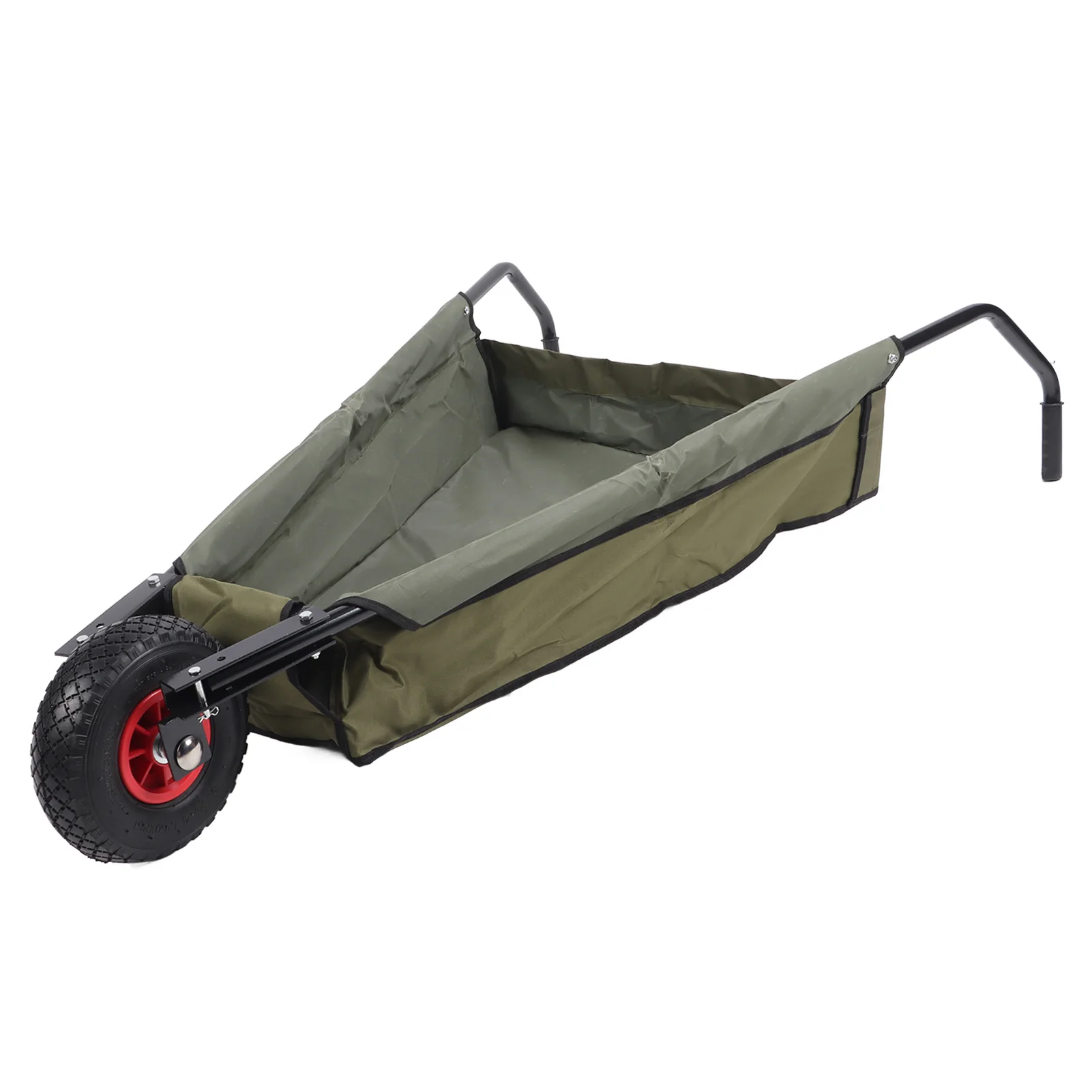 Garden Wheelbarrow Collapsible Garden Wheelbarrow Steel Tube Large Capacity Bag Foldable Yard Cart for Grass Weeds Bark Soil view 2
