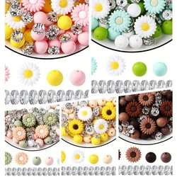 LOFCA 79 Pcs 22cm silicone sunflower beads Silicone bead set round beads For Kit for DIY Jewelry, Keychains Accessories