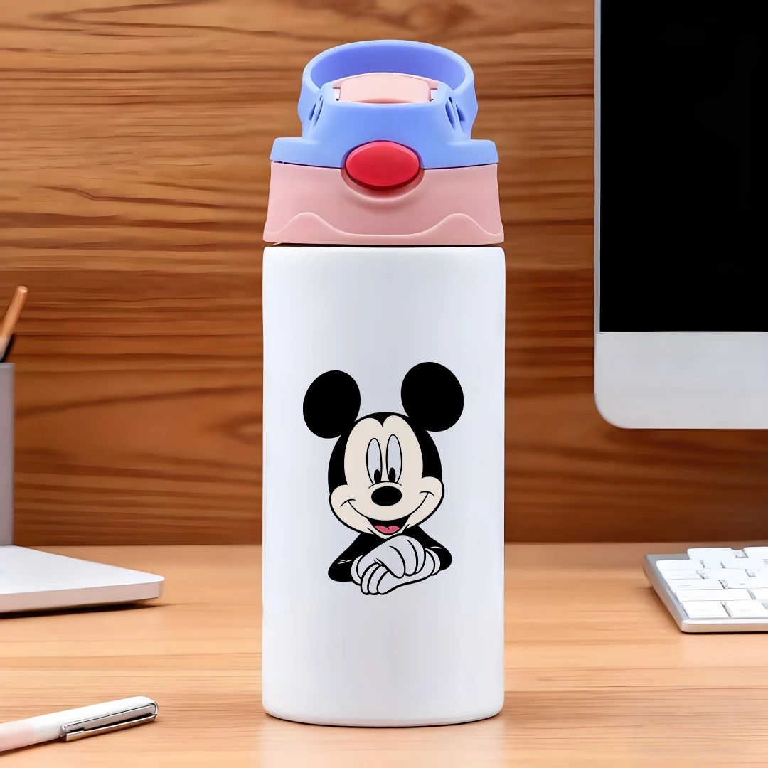 

Disney cartoon skull smiley vacuum cup 304 stainless steel cartoon straw cup kids water cup New Year gift