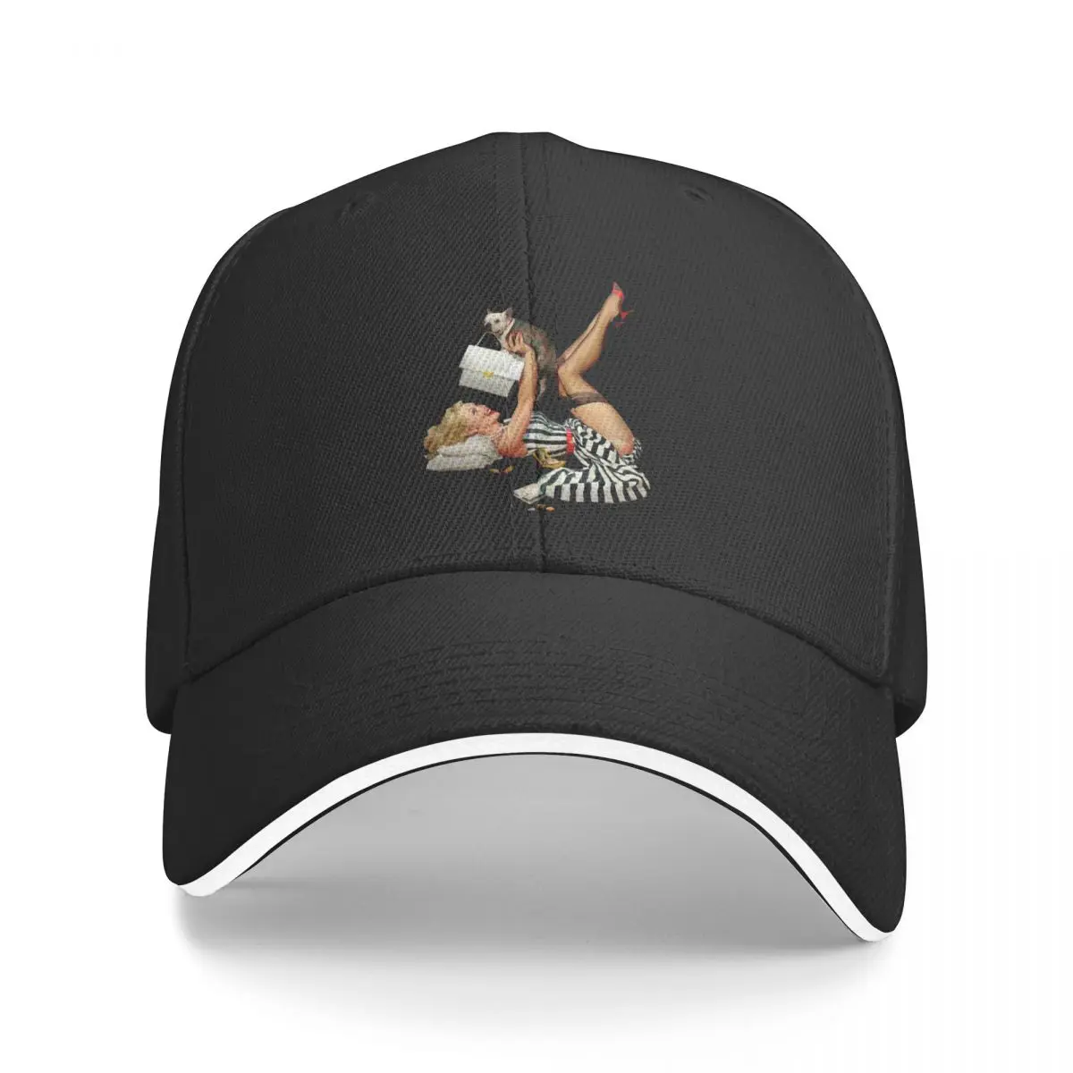 The Pin Up Girl And The Pug Classic Windproof Cap Sun Visor Hip Hop Caps Cowboy Hat Peaked Hats