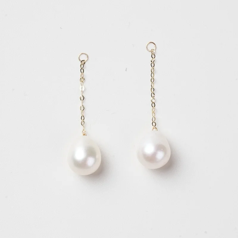 NYMPH Fine Jewelry DIY Accessories For Earrings Real 18K Yellow Gold Natural Freshwater pearls Au750 For Earrings diy010 2