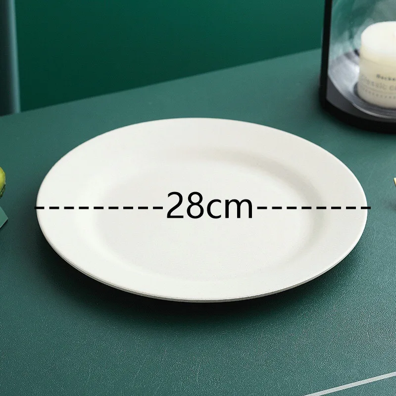 28cm Wheat Straw Dinner Plates Pizza Plate Steak Plate Western Food Large Plate Dessert Plate Dishes