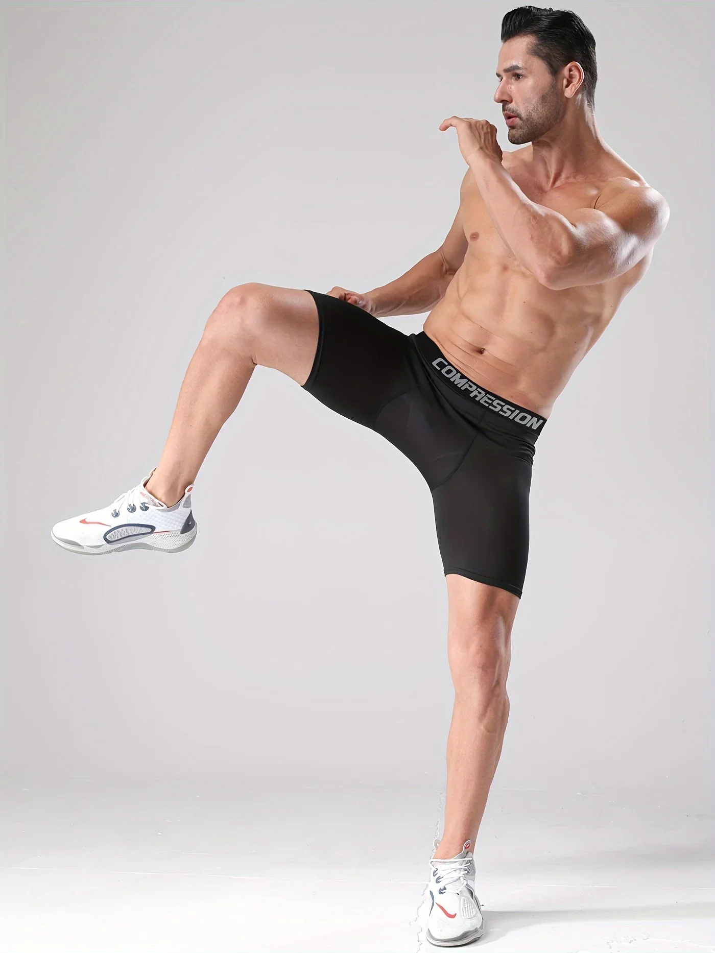 Pantalones cortos deportivos ajustados para correr para hombre, mallas de baloncesto transpirables de alta elasticidad, pantalones cortos de entrenamiento físico para correr