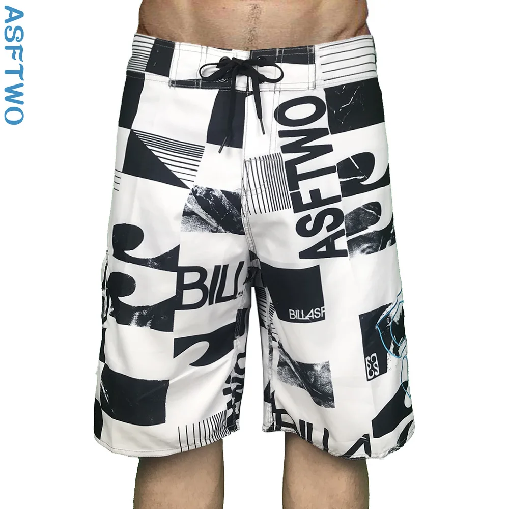 

Лето 2025 г., мужские быстросохнущие пляжные брюки для серфинга ASFTWO, повседневные дорожные шорты в полоску с пятью точками и принтом