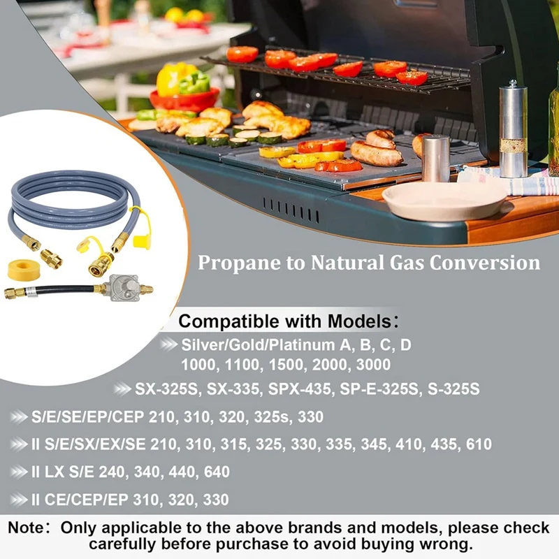 ABRW-Kit de conversión de propano a gas natural para Weber Genesis, Genesis II, Spirit, para parrillas de propano Weber ID de 10 pies y 1/2 pulgadas