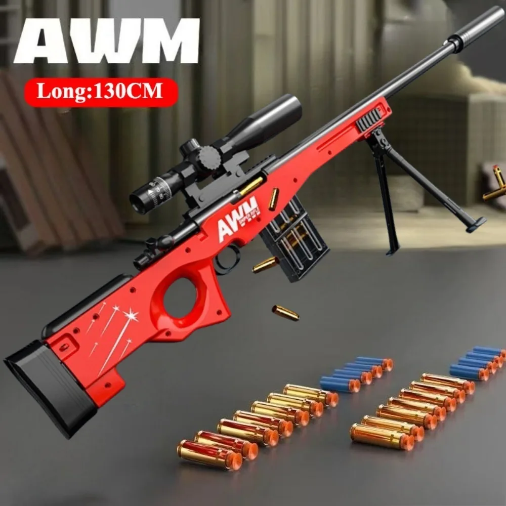 Awm/98K بندقية قنص رصاصة طرية بندقية محملة يدويًا يمكن إطلاقها مسدس لعبة ألعاب خارجية CS القتال للبنين هدية الكريسماس