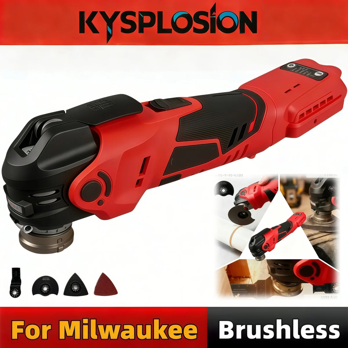 5-Speed Brushless Cordless Oscillating Multi Tool Electric Saw Shovel Cutting Compatible with Milwaukee M18 Battery