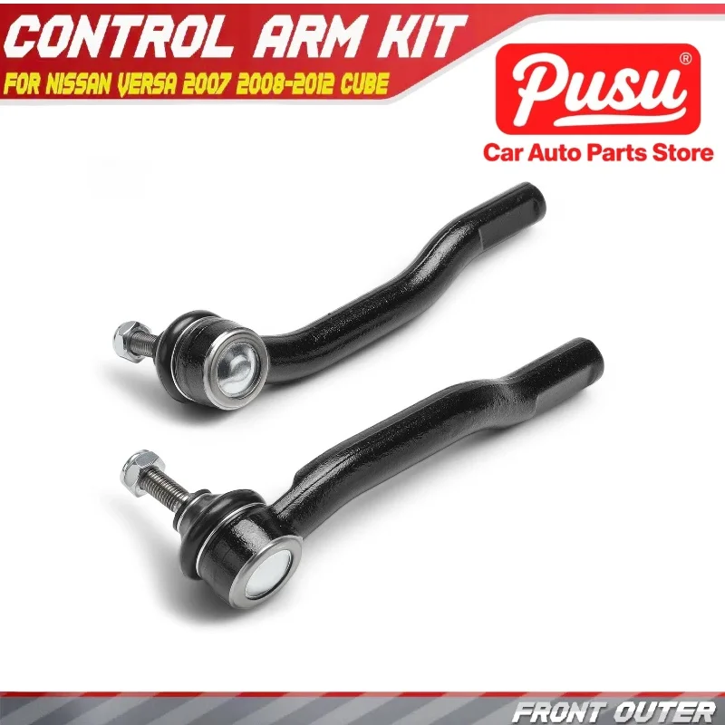 

PUSU 2x Front Outer Side Tie Rod End w/ Ball Joint for Nissan Versa 2007-2012 Cube 48520-3U025 486471U61A, 486403U025
