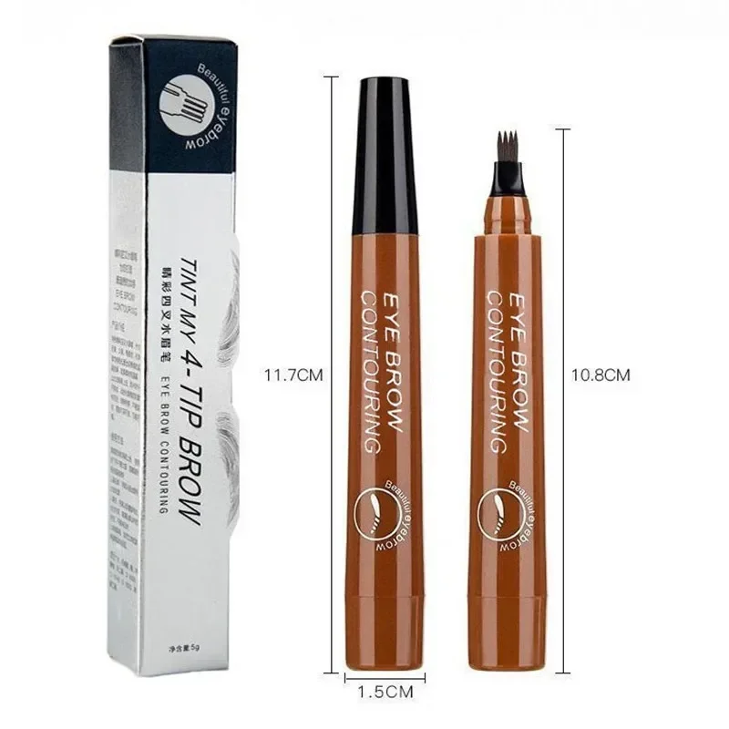 4 Points Eyebrow Pencils Waterproof Liquid Eyebrow Pen Make Up Cosmetic Microblade Brow Pencil  Long Lasting 4 Fork Tip Brow Pen