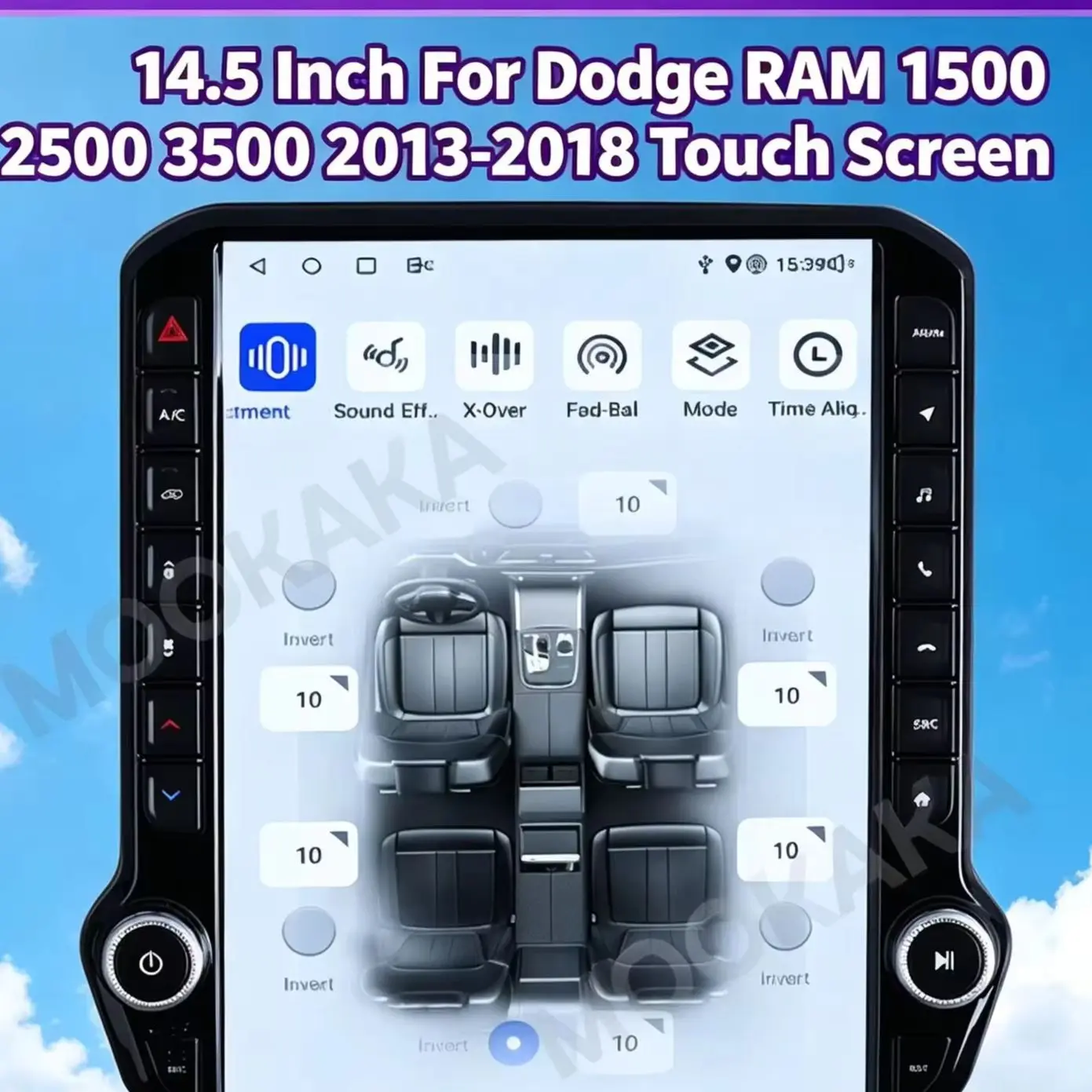 14.5 Inch For Dodge RAM 1500 2500 3500 2013-2018 Touch Screen Car Radio Multimedia Player GPS Navigation Wireless CarPlay 4G DSP