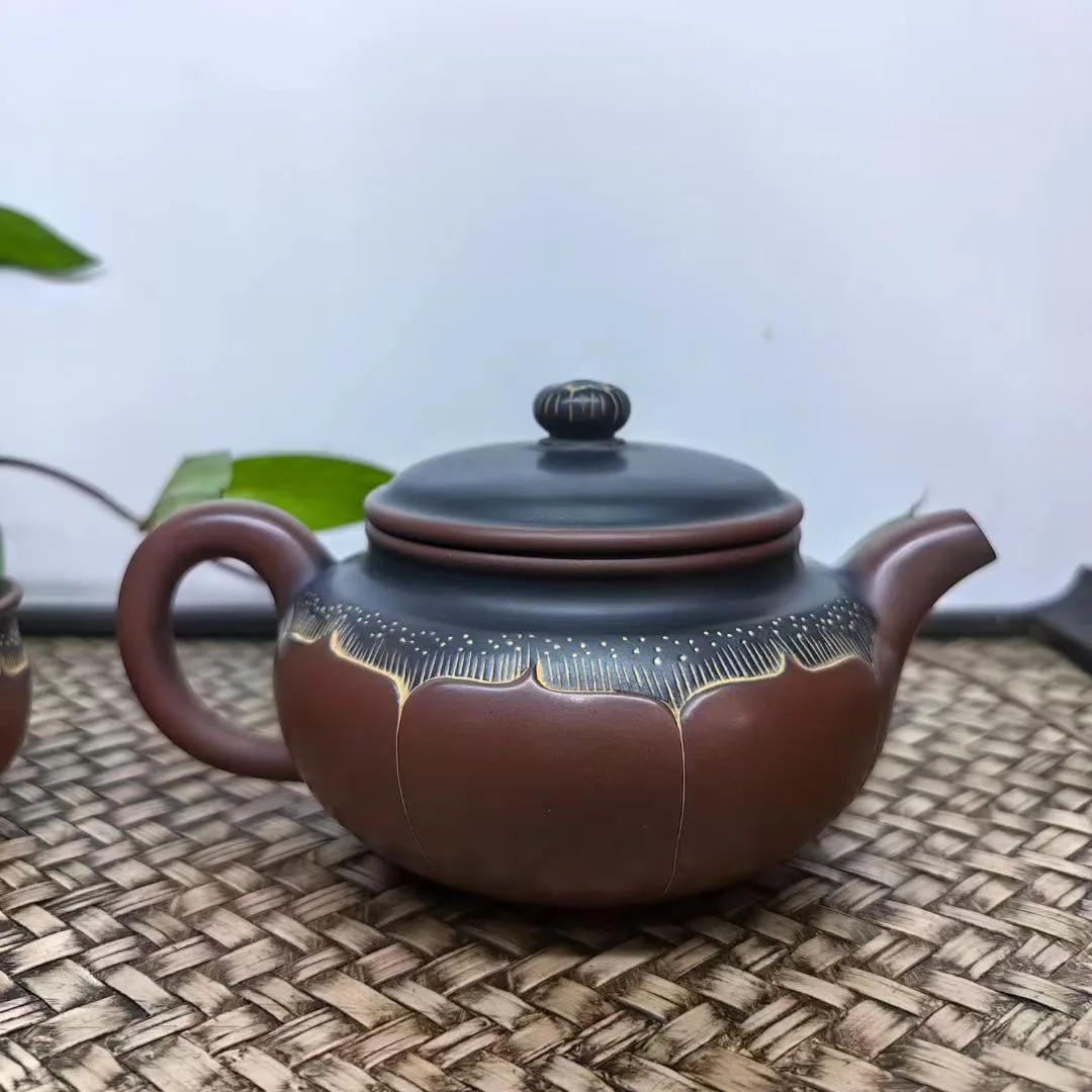 Qinzhou Nixing pottery teapot pure handmade raw ore purple pottery antique petal pot