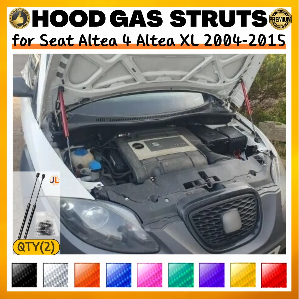 

Qty(2) Hood Struts for Seat Altea 4 Altea XL 2004-2015 Front Bonnet Modify Gas Springs Shock Absorber Lift Supports Dampers
