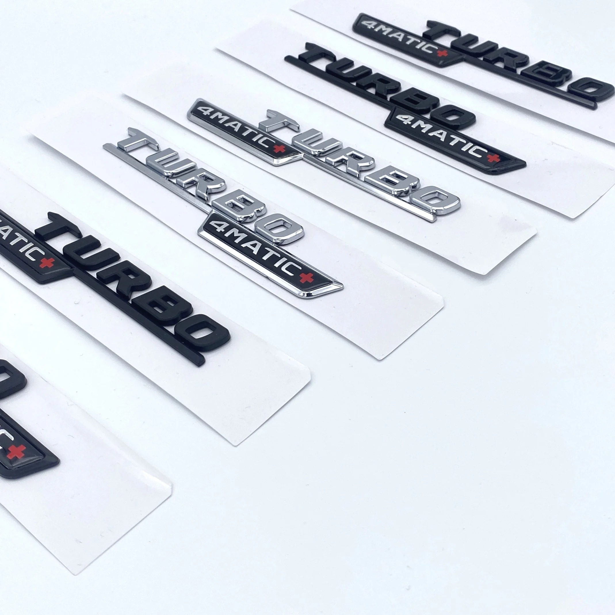 3D Flat Fo Turbo 4matic 4matic+ Plus Emblem for Mercedes Benz AMG GT E53 GLE53 A35 A45 CLA35 CLA45 GLA45 Car Fender Side Sticker