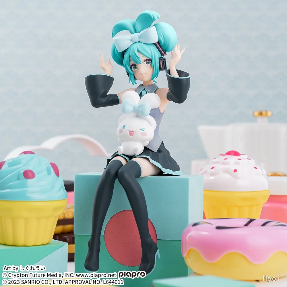 Hatsune Miku x Cinnamoroll อะนิเมะ16ซม. รูปแบบอุปกรณ์ต่อพ่วงตกแต่งสำหรับเด็กของขวัญน่ารัก