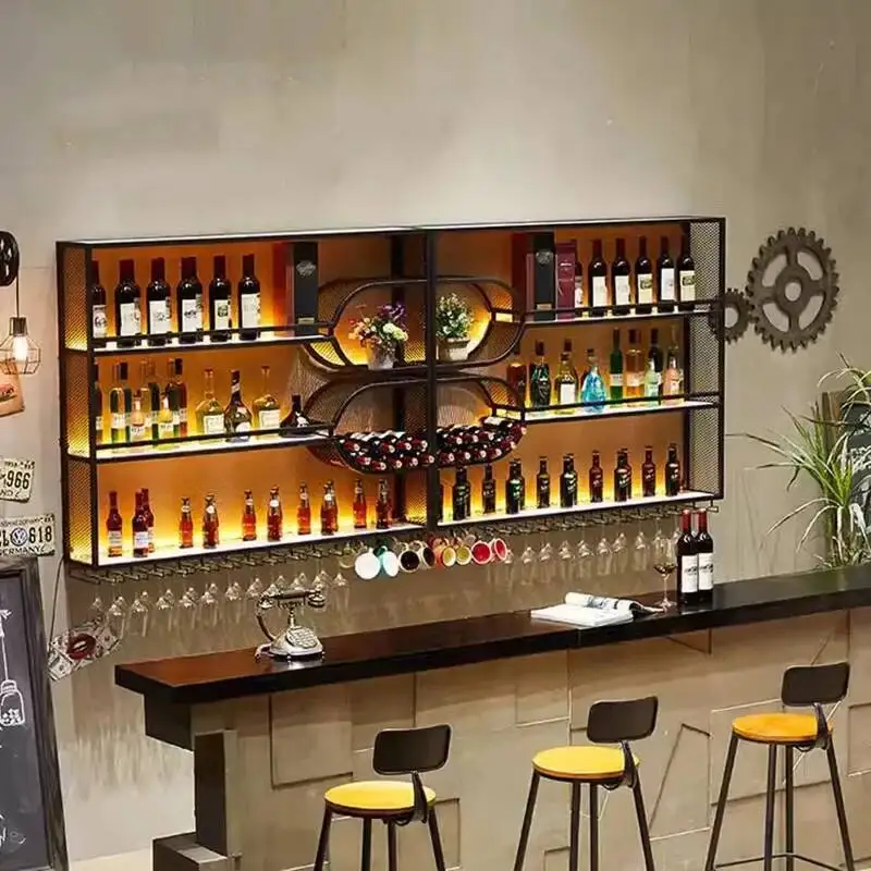 Corner Commercial Display Wine Cabinets Bar Liquor Shelf Cellar Holder Wine Rack Inverted Retail Botellero Vino Home Furniture